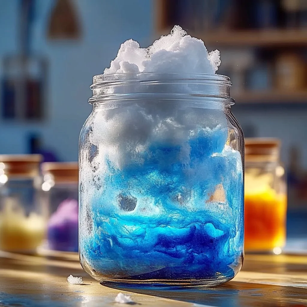 DIY Rain Cloud in a Jar project demonstrating weather concepts