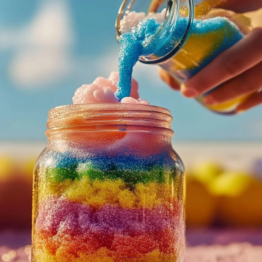 Rainbow Chalk Pop Jars for colorful and creative art projects