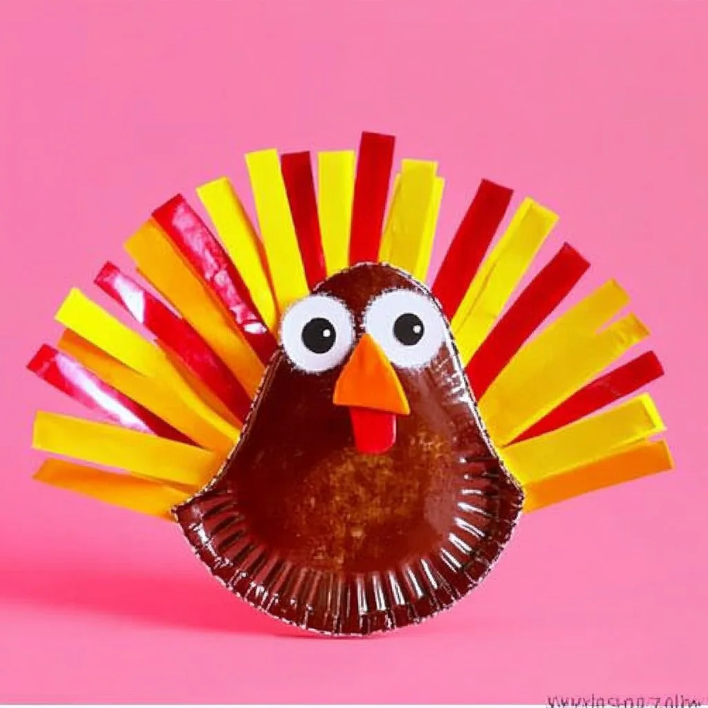Rocking Paper Plate Turkey Craft for kids during Thanksgiving activities