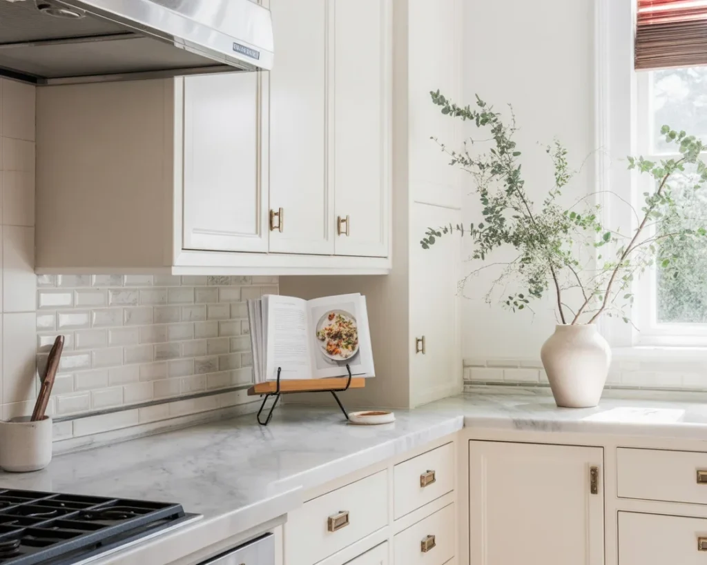 Stylish kitchen countertop decor showcasing functional and aesthetic elements.