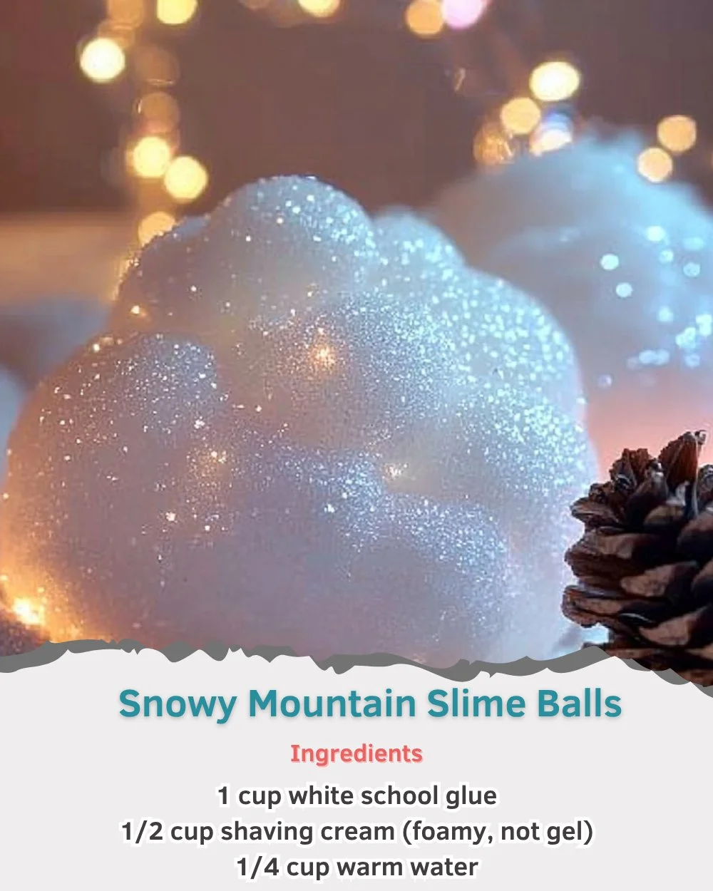 Colorful Snowy Mountain Slime Balls on a winter-themed background