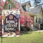 Colorful garden flags decoration for outdoor and indoor garden aesthetics.