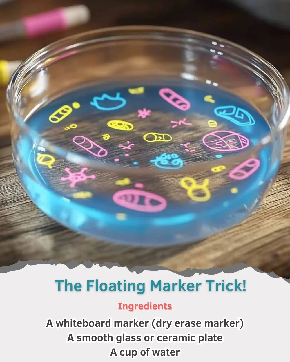A magician performing the Floating Marker Trick with a marker pen.