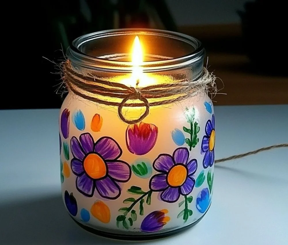 Elegant Thumbprint Flower Candle Holder design for home decor