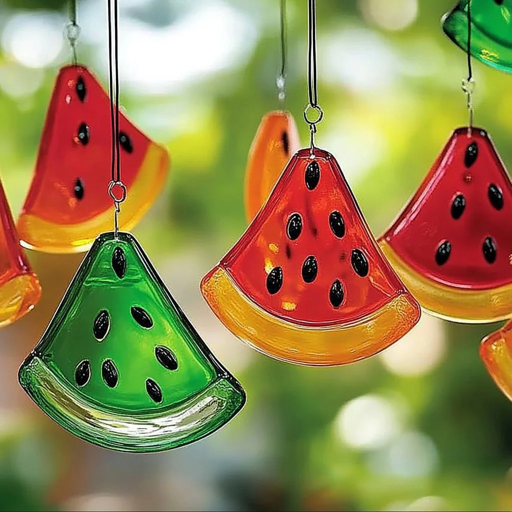 Colorful watermelon slice suncatcher for vibrant window decor