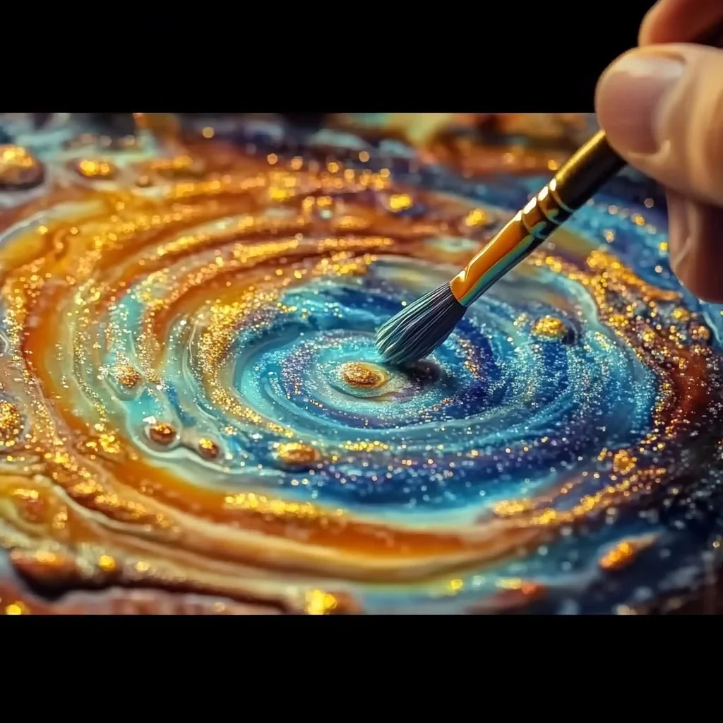 Vibrant baking soda painting example showcasing texture and color