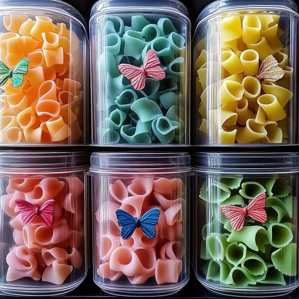 Sensory bottles showcasing the butterfly life cycle stages: egg, larva, pupa, adult.