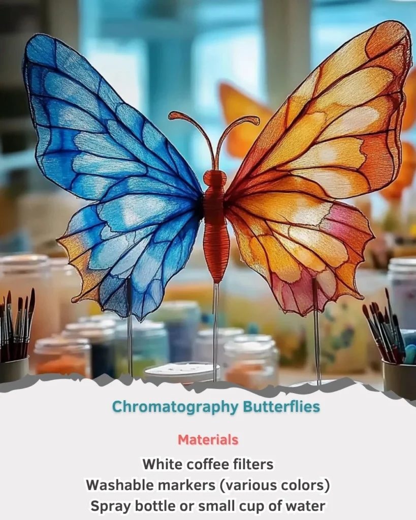 Colorful chromatography butterflies showcasing various chromatography techniques.