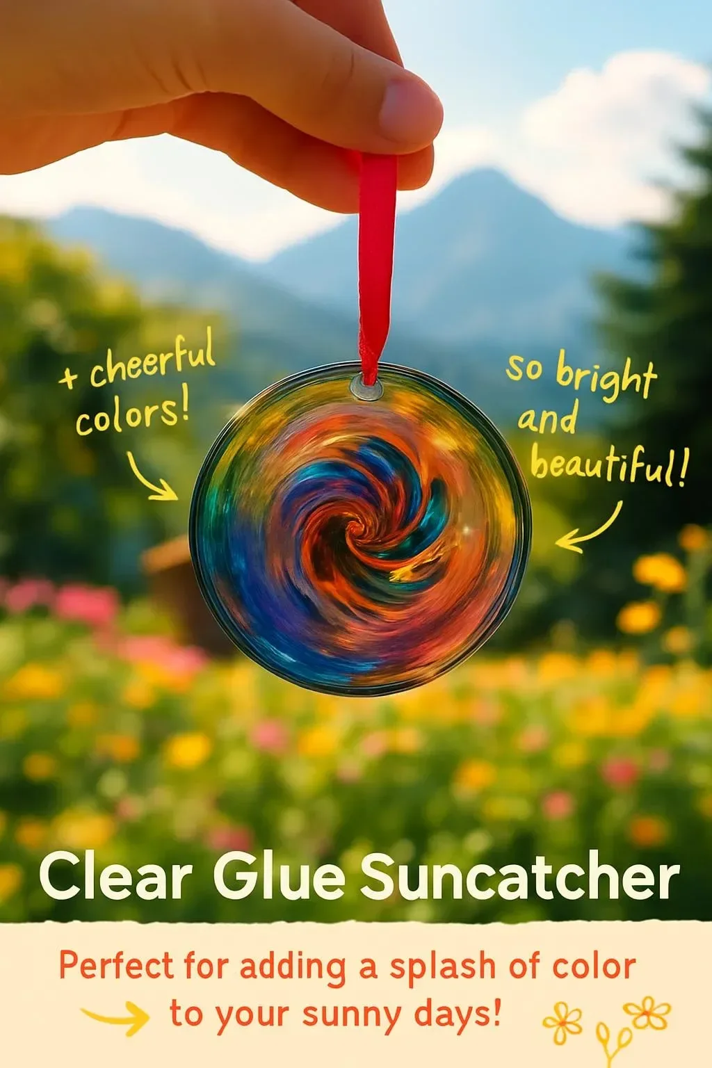 Clear glue used for making colorful suncatchers in a craft project