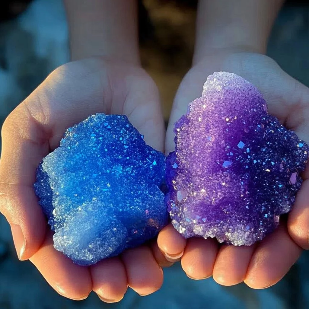 Colorful crystallized beach rocks showcasing vibrant hues and unique textures.