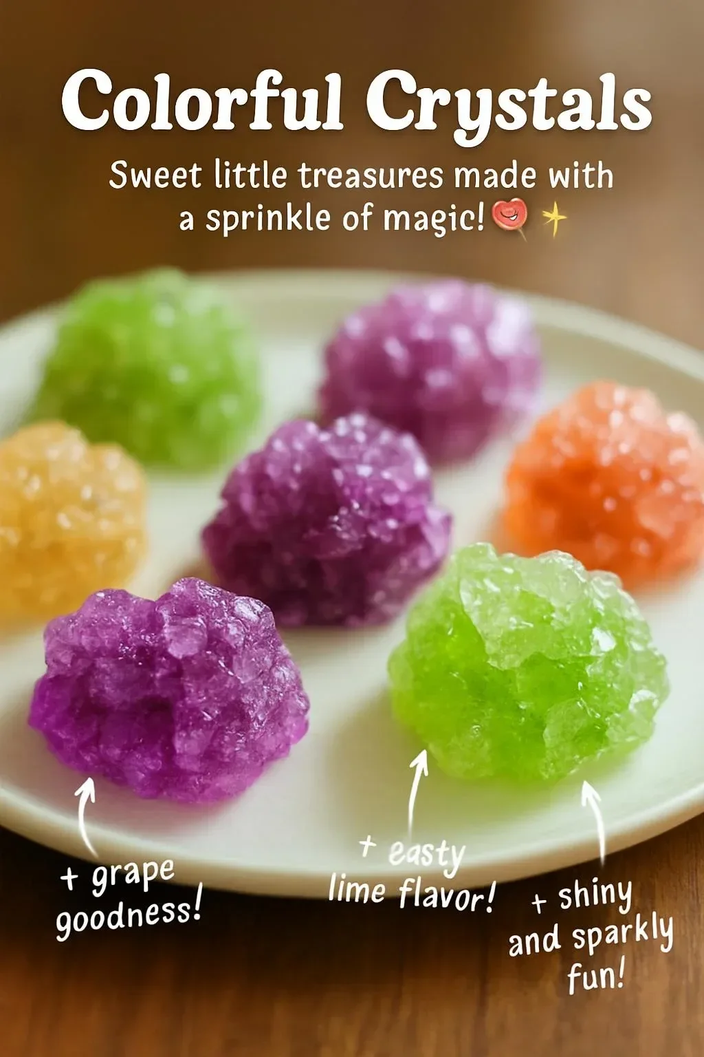 Vibrant and colorful crystals displayed in various shapes and sizes.