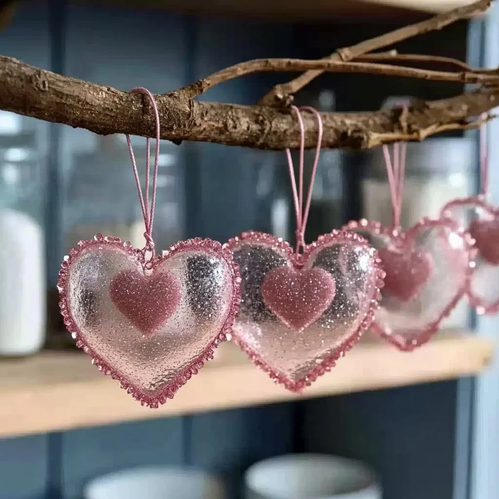 Elegant Crystal Heart ornaments for home decor and gifts