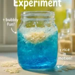 Dancing Rice Experiment showing rice grains moving in water.