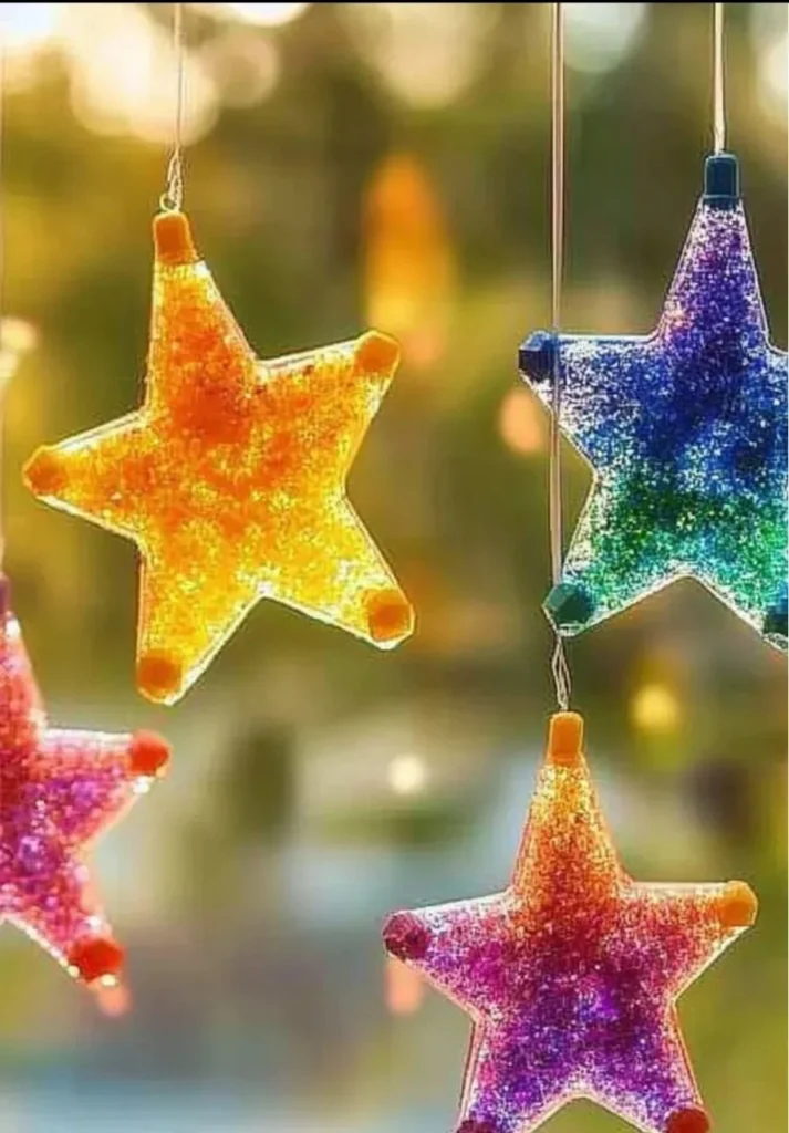 Colorful star sun catchers that illuminate any space with beautiful light and design
