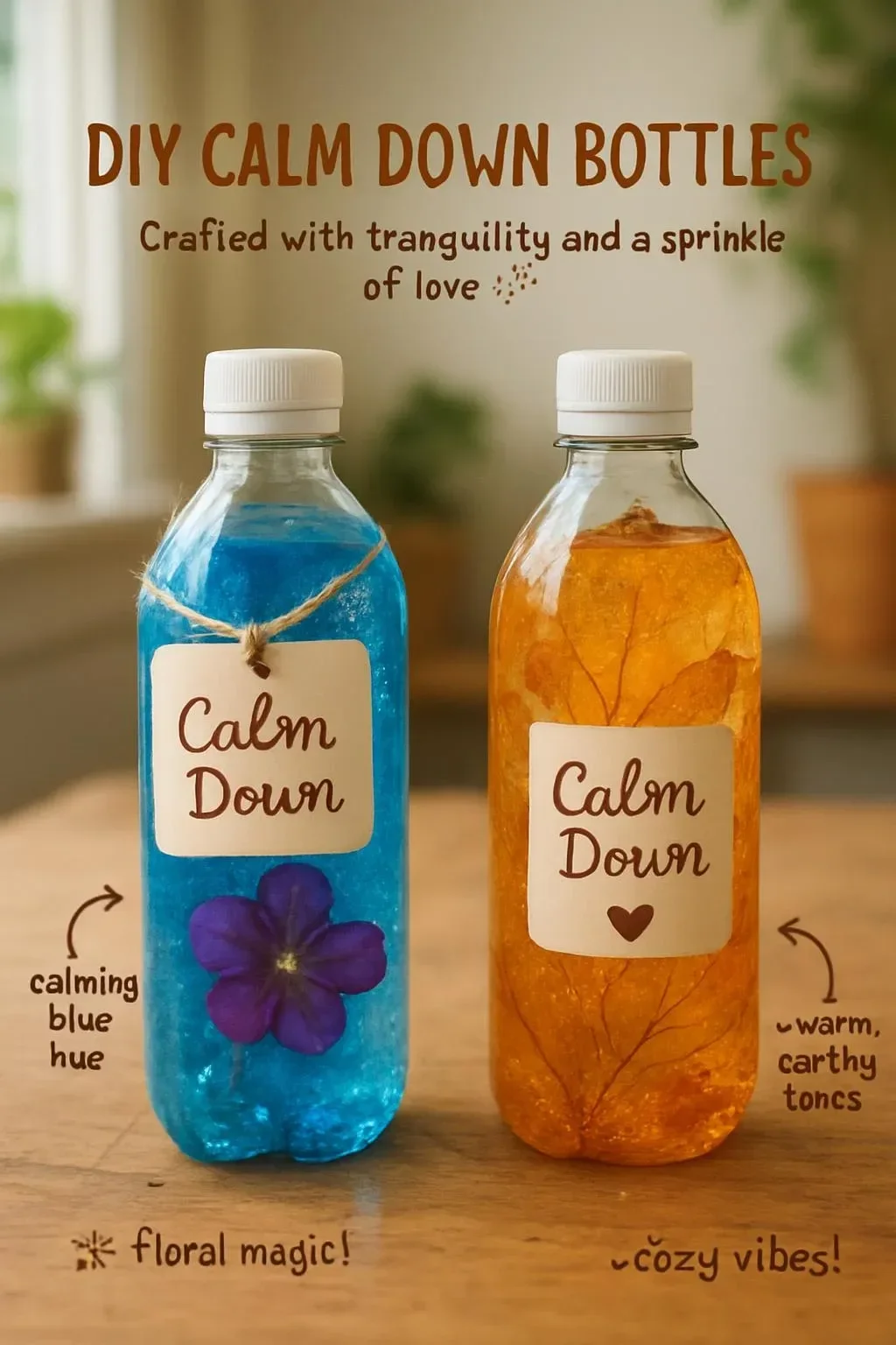 DIY calm down bottles for relaxation and stress relief
