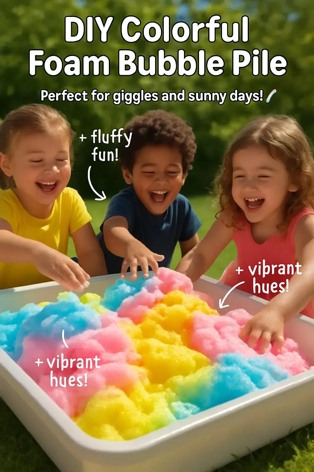 Colorful DIY foam bubble pile for fun activities and creative projects.