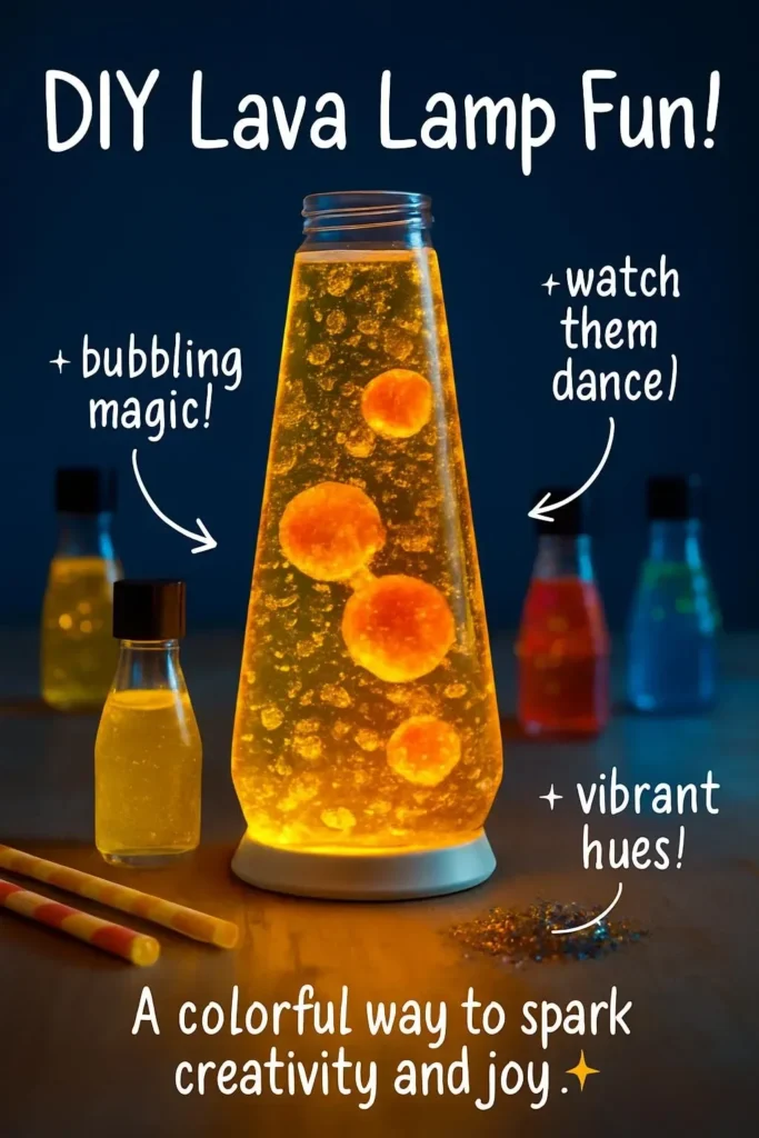 Colorful DIY lava lamp experiment using Alka-Seltzer tablets