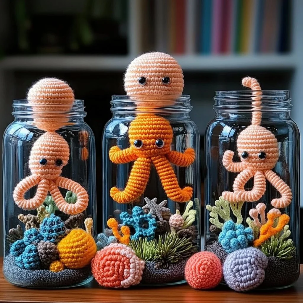 A beautiful DIY mini aquarium in a jar, showcasing aquatic plants and fish.