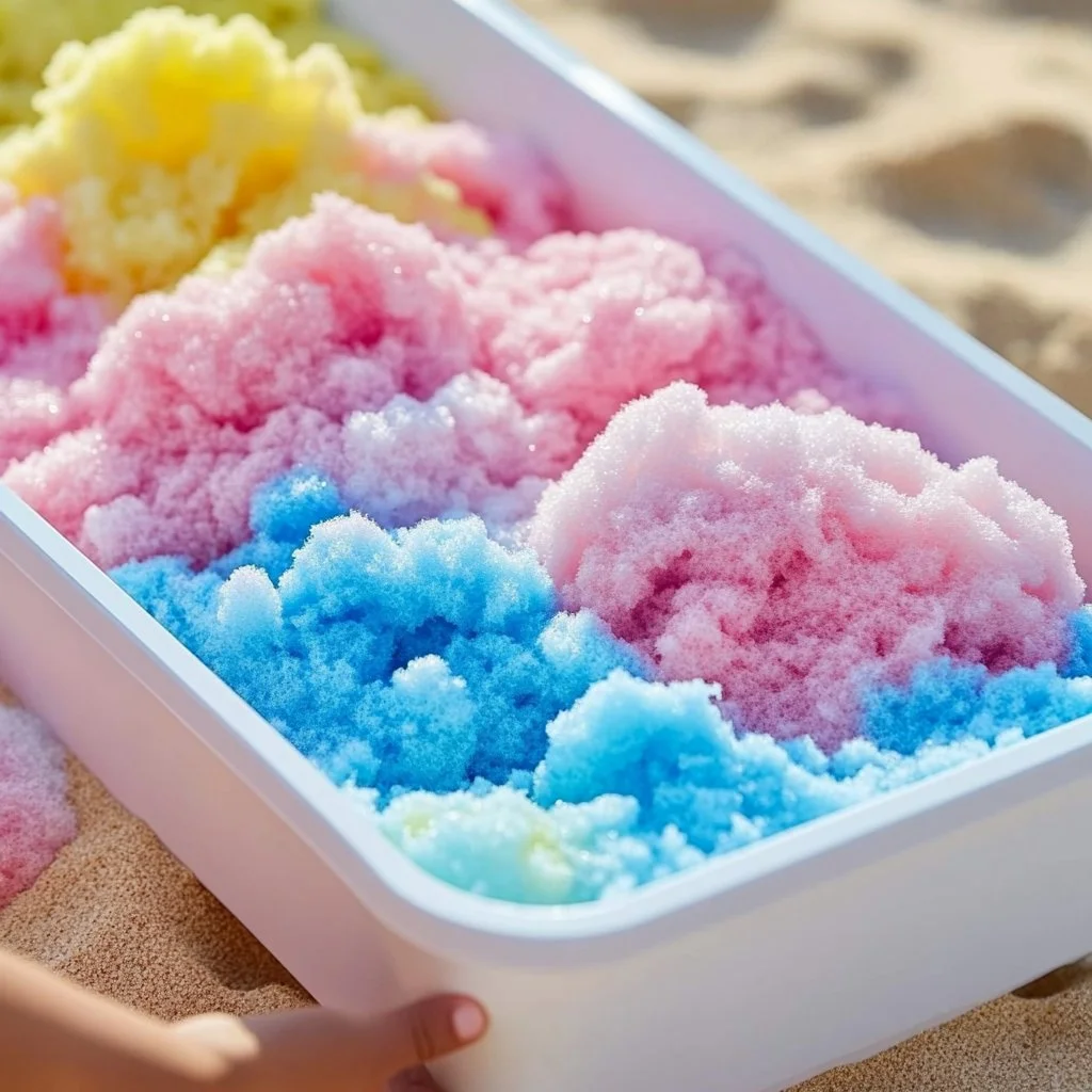 Colorful DIY rainbow foam for kids' creative play and art projects