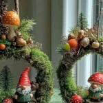 Whimsical fairy garden terrarium with tiny figurines and vibrant plants