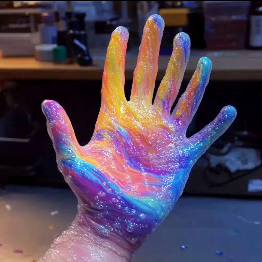 Kids enjoying the Fizzing Hands experiment with bubbling colors and fun science activities.