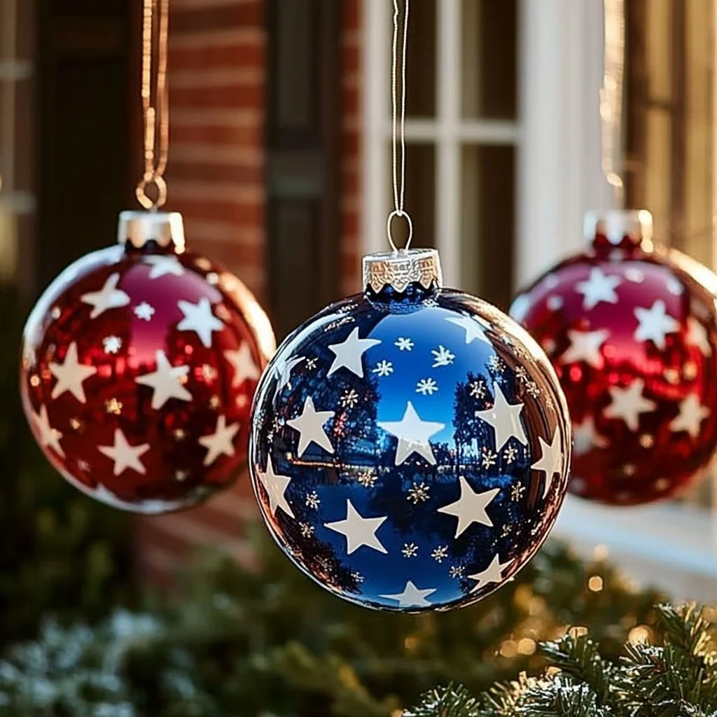 Giant patriotic ornaments for festive decorations