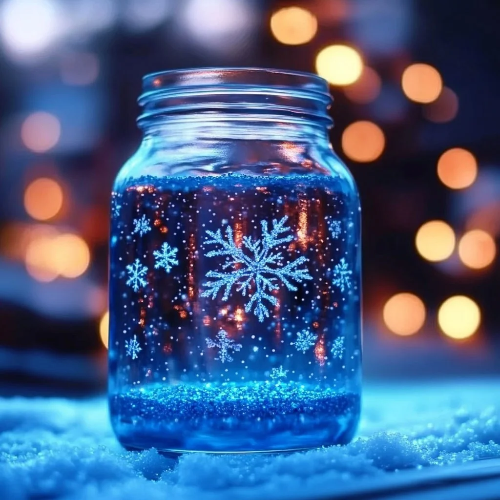Glitter Snow Jar for festive home decor and winter displays.