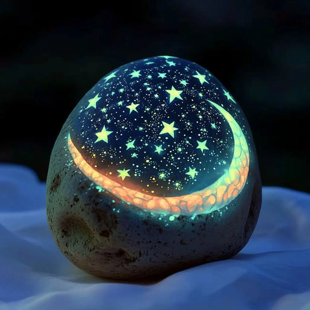 Glow-in-the-dark night sky rocks for home decor and crafts