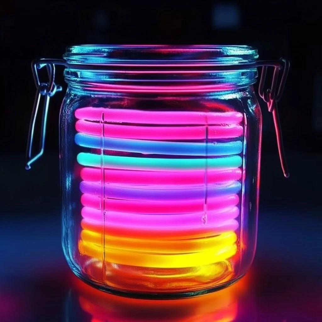 Glow Stick Lanterns illuminating a dark outdoor area for camping and festivities.