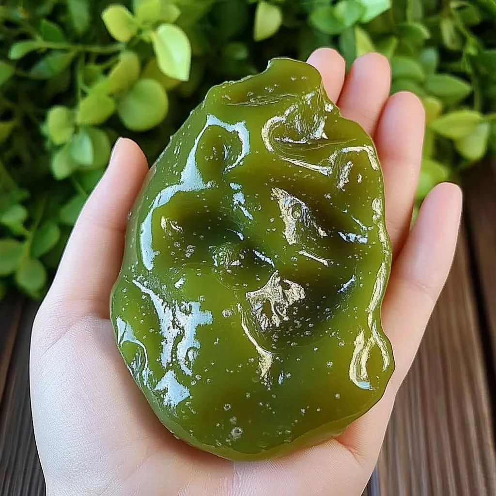 A vibrant green DIY slime made at home for creative play and fun activities.