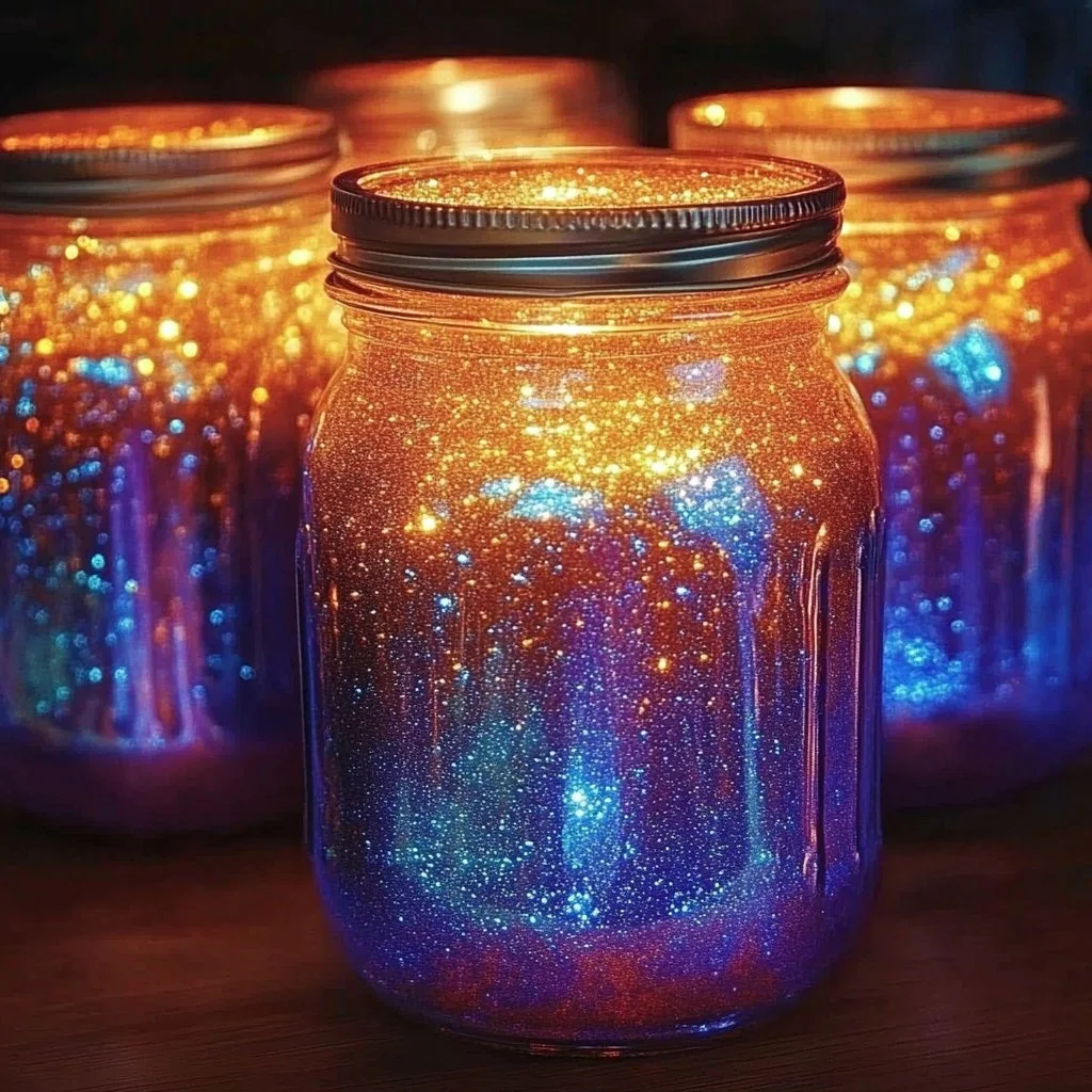 Homemade gel air fresheners in various colors and scents.