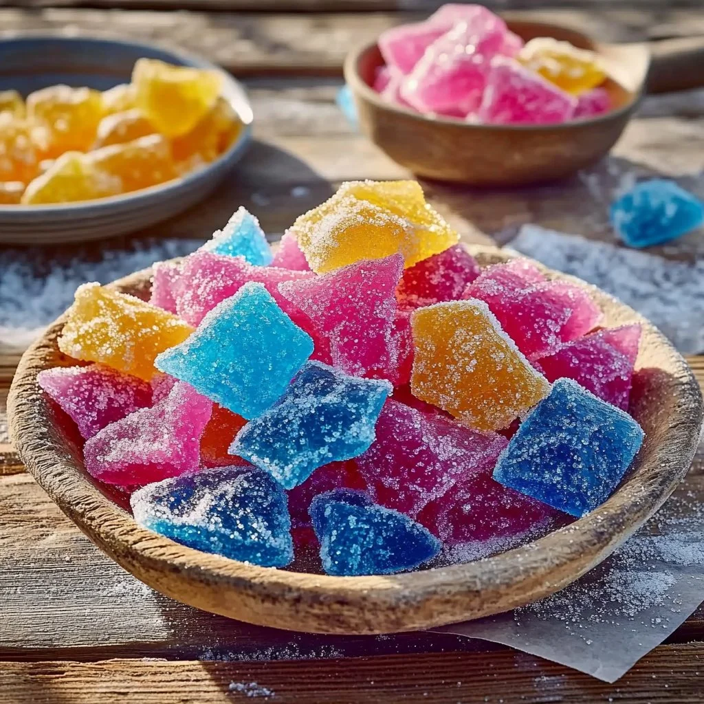 Delicious homemade popping candy recipe with colorful sugary crystals.