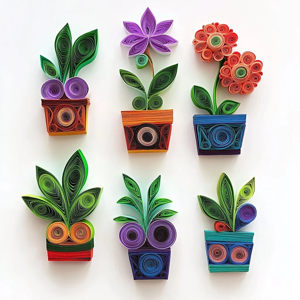 Beautifully crafted paper quilling cactus for DIY arts and crafts.