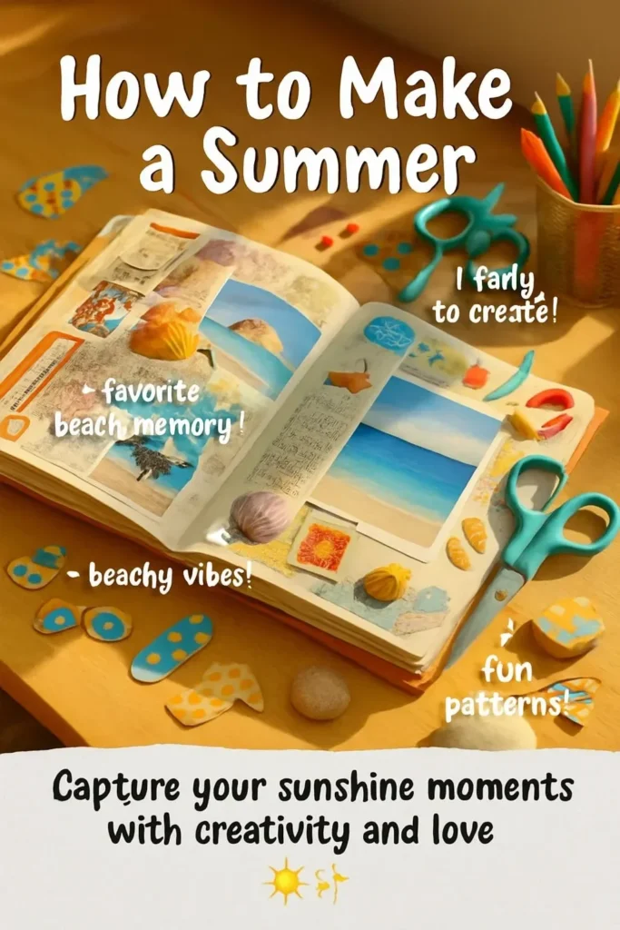 Step-by-step guide to making a summer holiday scrapbook for preserving memories.
