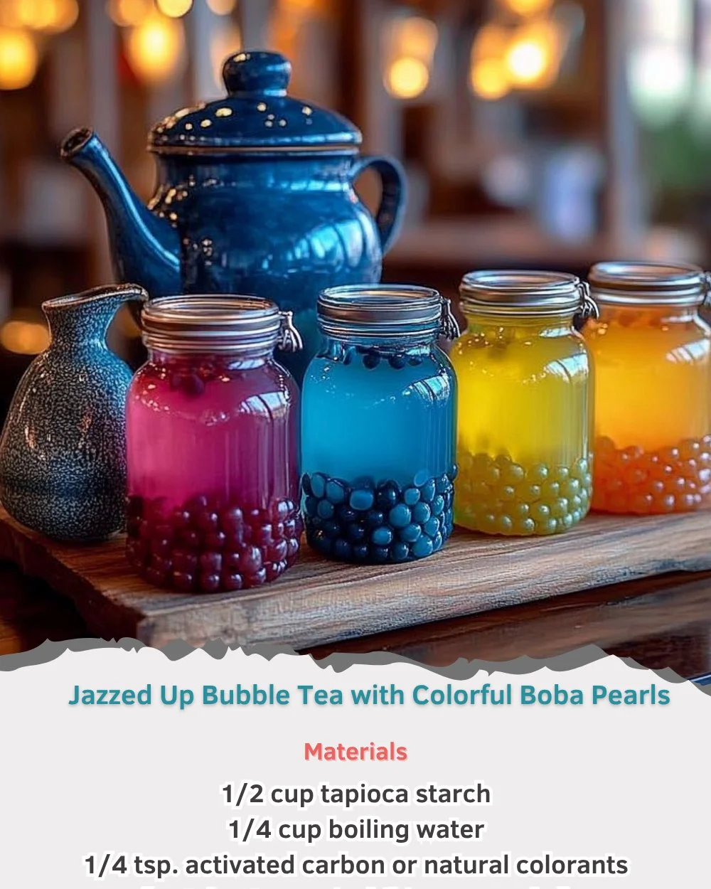 Colorful bubble tea with vibrant boba pearls in a glass