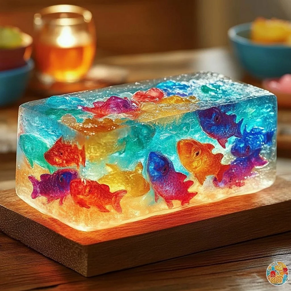 Colorful Jiggly Aquarium Pops showcasing ocean-inspired designs