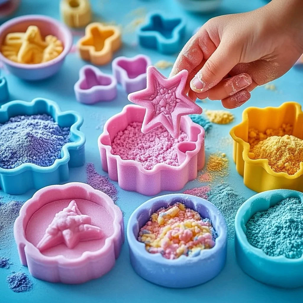 Children playing with colorful Magic Sand Dough, showcasing creativity and fun.