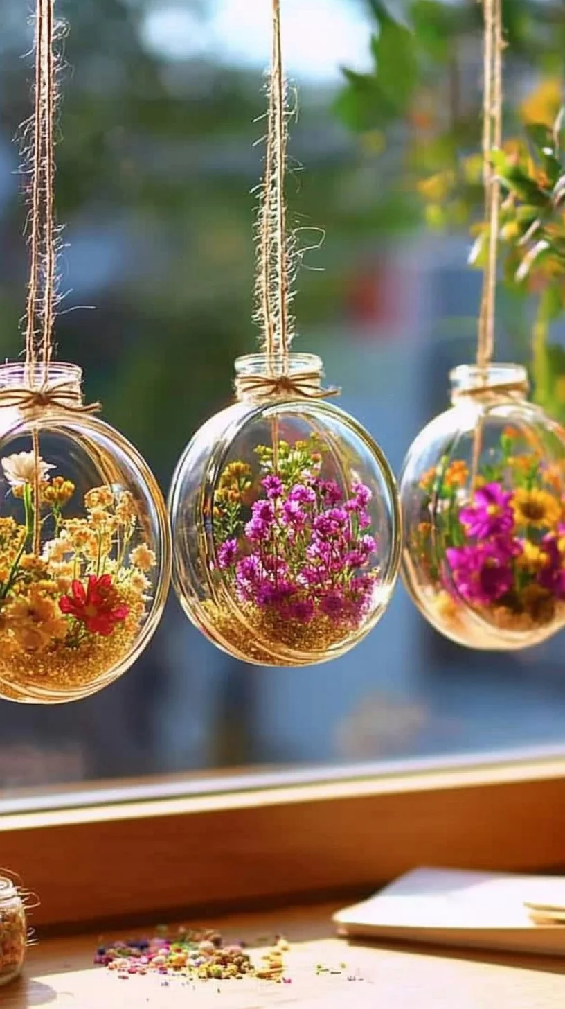 Colorful mason jar lid suncatcher catching sunlight