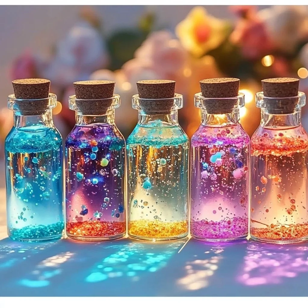 Colorful mini bottle keychains for stylish accessorizing