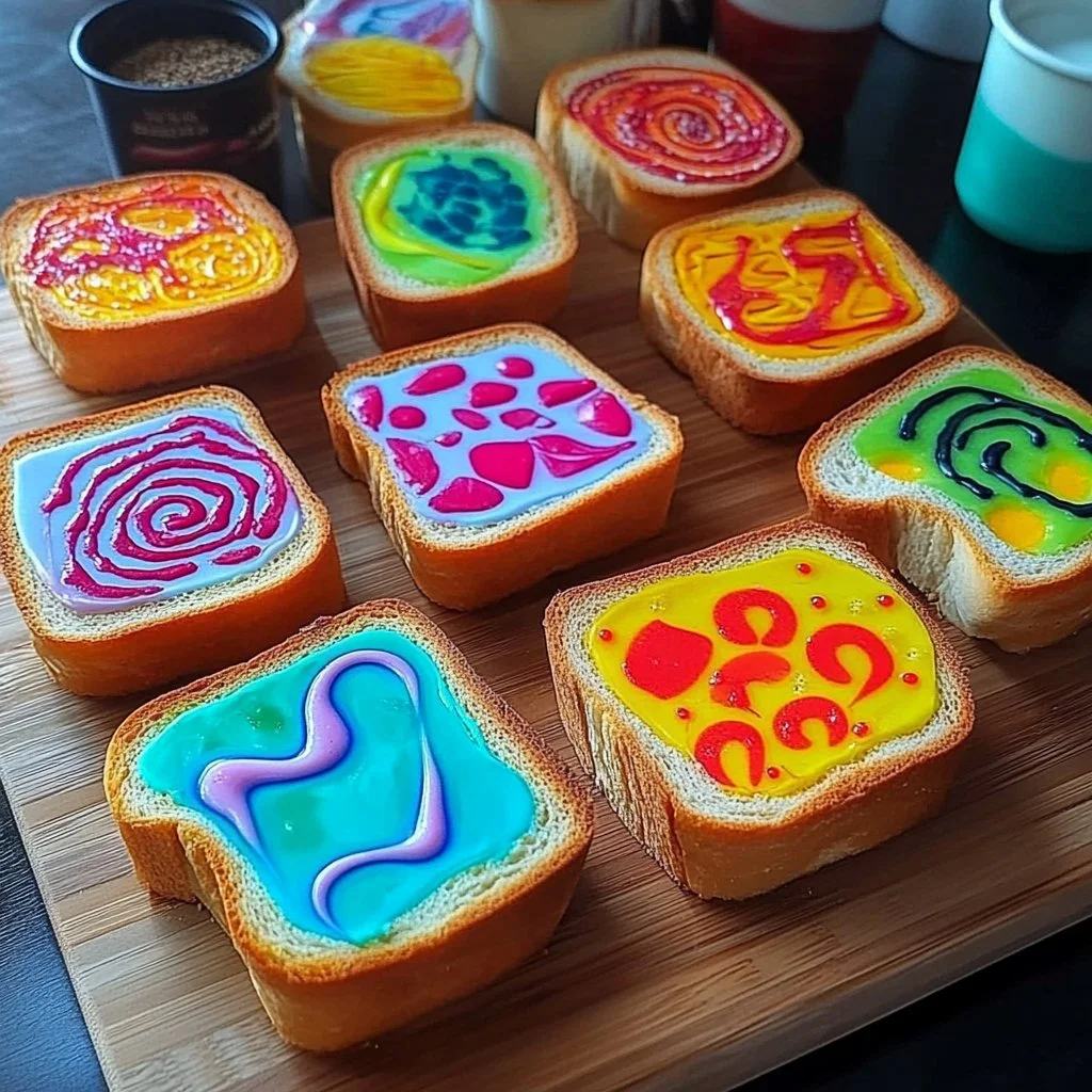 A variety of colorful mini bread masterpieces displayed on a wooden table