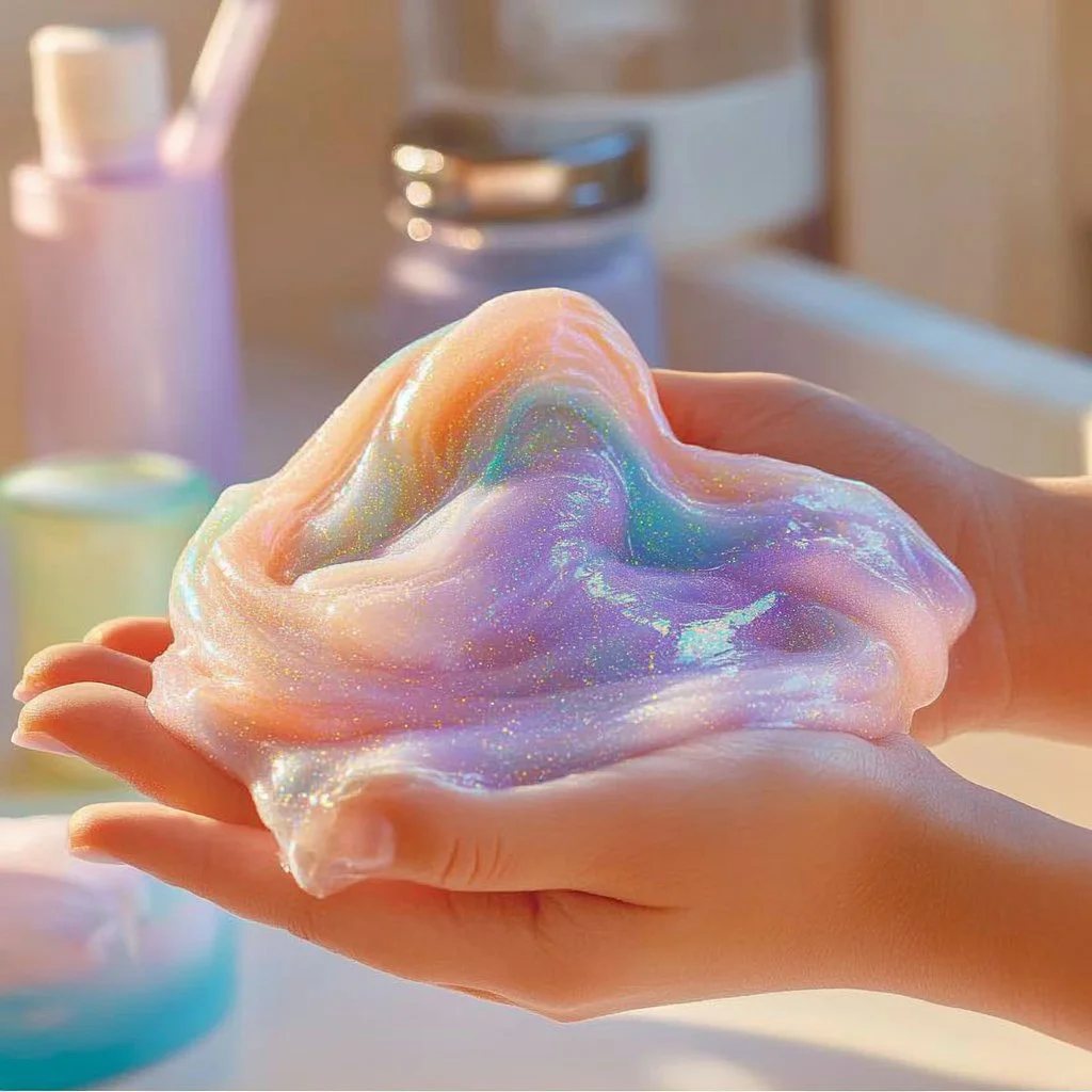 Colorful no-glue soap slime for kids' fun activities