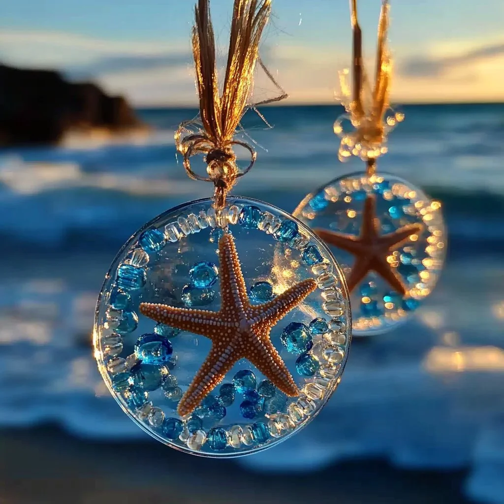Colorful Ocean Bead Suncatchers shining in sunlight, enhancing interior decor.