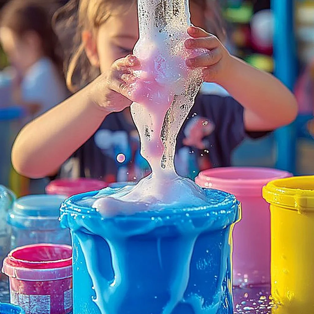 Children conducting the Outdoor Potion Experiment in a garden.