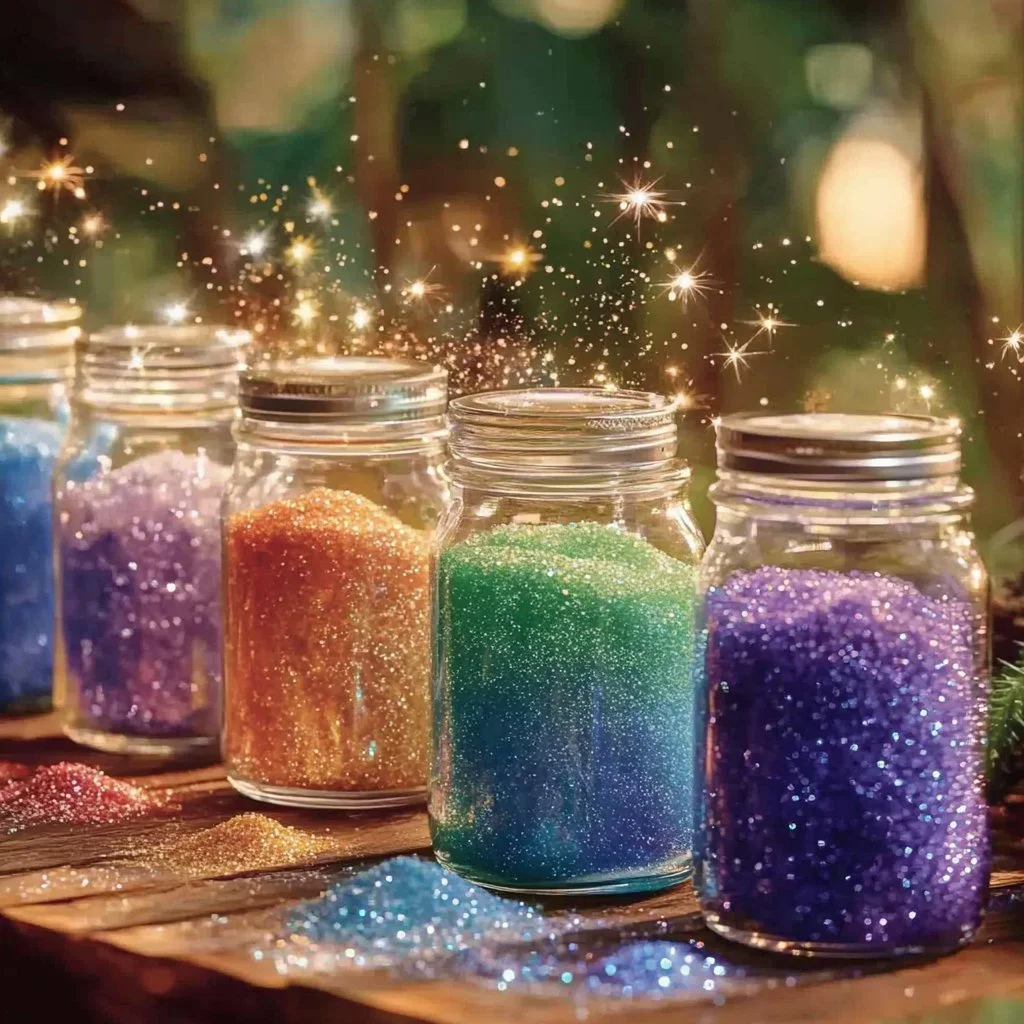 Children experimenting with colorful potions at the Outdoor Potion Lab.