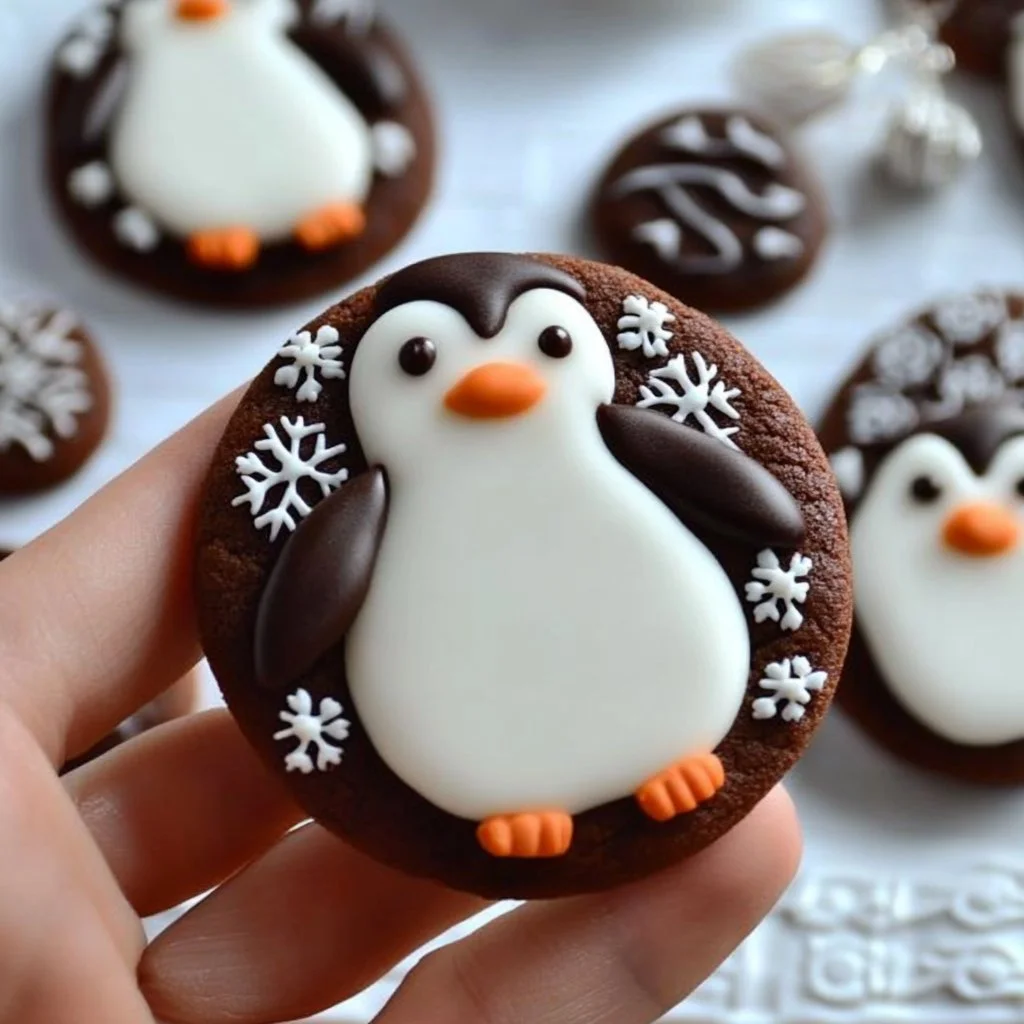 Homemade Penguin Cookies decorated for a fun dessert presentation