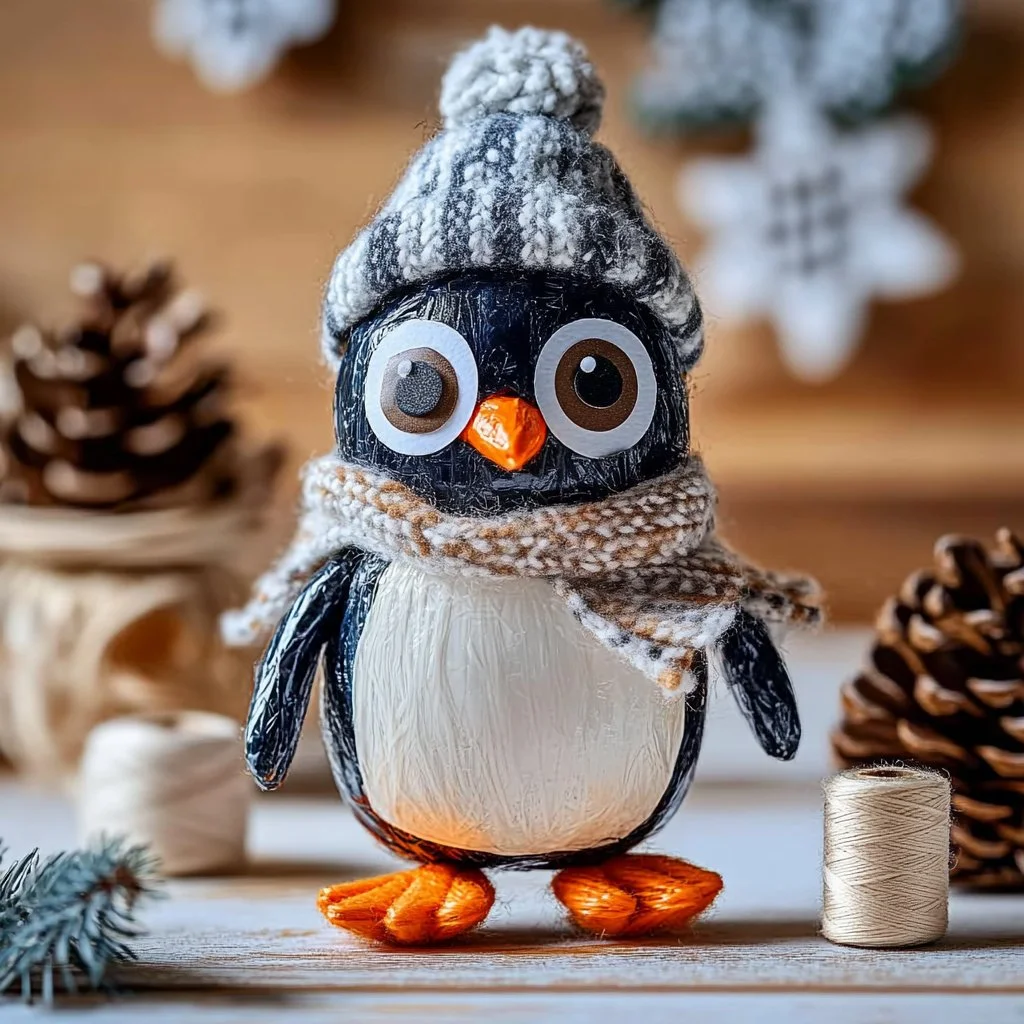DIY plastic bottle penguin craft project for kids