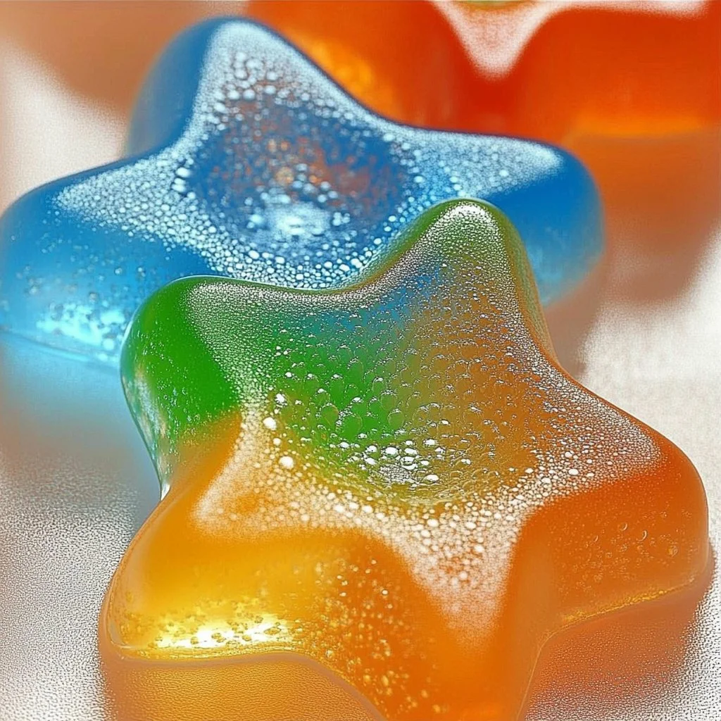 colorful rainbow ice formed during the Rainbow Ice Experiment