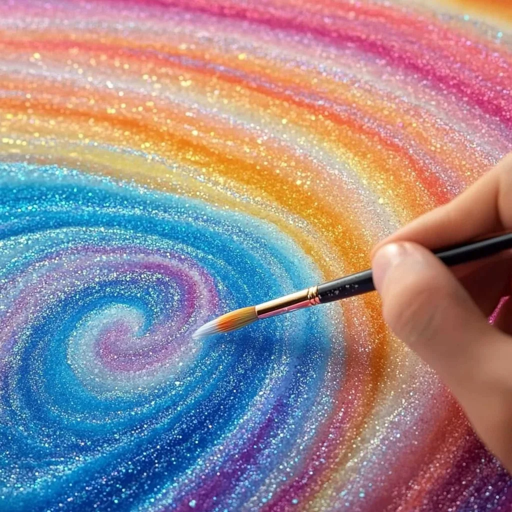 Artistic Salt Crystal Painting showcasing vibrant colors and textures.