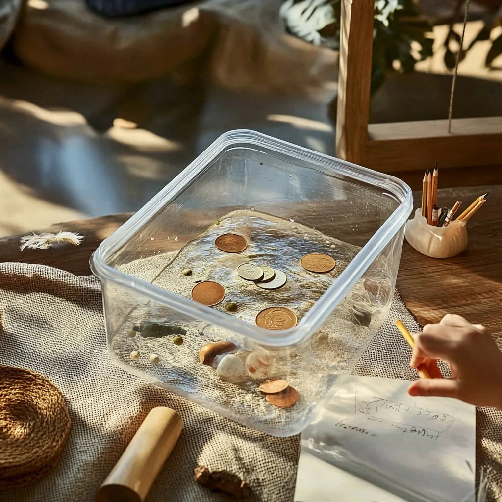 Sink or Float experiment demonstrating buoyancy with various objects.