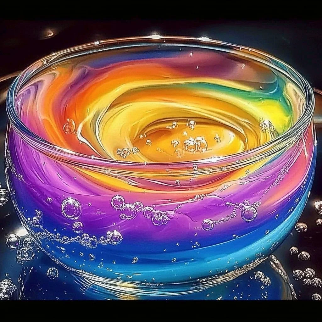 Vibrant sparkling rainbow bubble slime with unique twist and textures